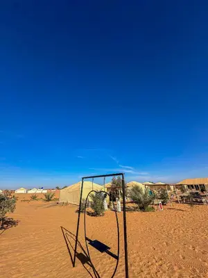 a goal in the middle of the desert at Merzouga heritage camp in Merzouga