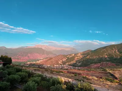 a view of a valley with mountains in the background at Ourika Luxury Villa in Ourika