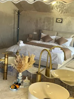 a bedroom with a bed with a sink and a bed at iMei Lux Camp \u7231\u6885\u91ce\u5962\u8425\u5730 in Lac Yasmins