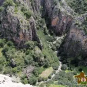 a view of a mountain with trees and a road at دوار المروج بوعادل تاونات in Taounate