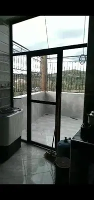 a view of a room with a large glass window at Bouadel taounate in Fès