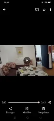 a screenshot of a picture of a bedroom with a bed at Cabanon à louer à Mohammedia in Oulad Akkou