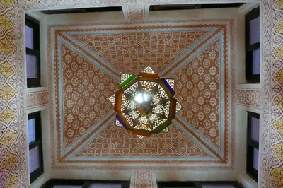a chandelier hanging from the ceiling of a room at Villa Zazate in Ouarzazate