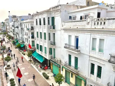 an overhead view of a city street with buildings at Casa Arabica in Oulad Akkou