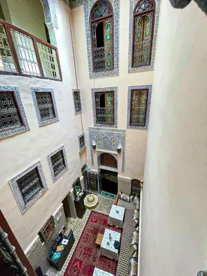 an overhead view of a room in a building at Riad Sufi House Fes in Fès