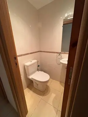 a bathroom with a toilet and a sink at Appartement Spacieux et cosy in Chouiter