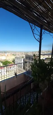 a view from the balcony of a building at The hostel with terrace view in Fès