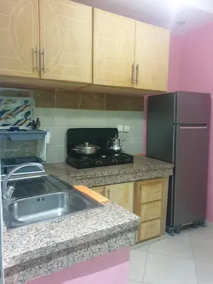a kitchen with a sink and a refrigerator at Charmant appart proche Ain Asserdoun Béni Mellal in Oulad Akkou
