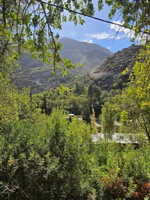 a view of a valley with mountains in the background at Maison authentique Ourika avec vue sur l'Atlas in Ourika