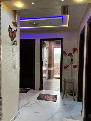a room with a hallway with a blue ceiling at Absolute Calm & Panoramic Views in Oulad Akkou