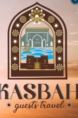 a sign with a picture of a mosque at KASBAH Guests Travel in Fès