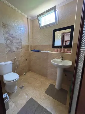 a bathroom with a toilet and a sink at Ferme Erraha in Bhalil