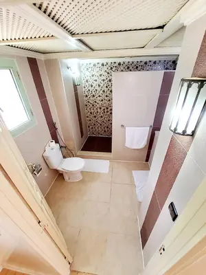 an overhead view of a bathroom with a toilet at Marrakech LUXE in Oulad Akkou