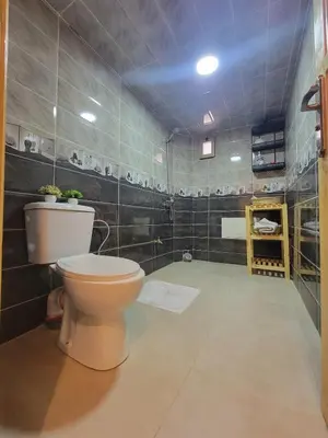 a bathroom with a toilet in a room at Blue Palm apartment in Ouarzazate