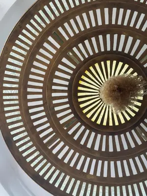 a close up view of a spiral ceiling at Dar Jabal in Aït Zat