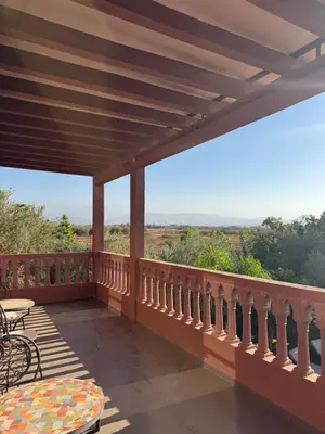 a balcony with a view of the savanna at Dar Jabal in Aït Zat
