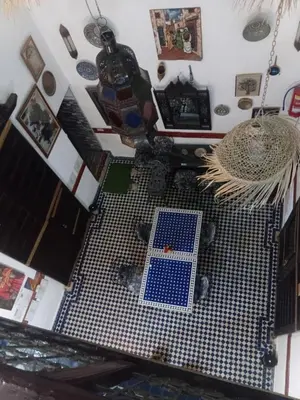 a view of a room with a solar panel on the floor at Riadnomadfes in Fès