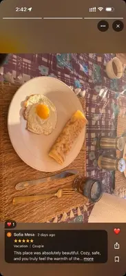 a picture of a plate of food with an egg on it at dar olivegarden inn in Ait Sedrate Sahl Gharbia