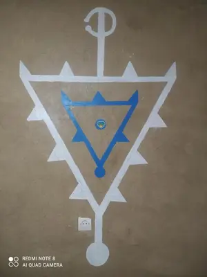a drawing of a pentagon with a pentagram at Desert house in Merzouga