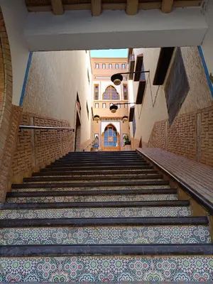 an overhead view of stairs in a building at Riad La Belle Vue in Boumalne