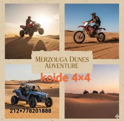 a collage of pictures of people riding motorcycles in the desert at Restaurant Food and Guide in Tisserdmine