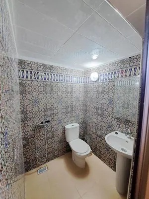 a bathroom with a toilet and a sink at Villa HACHIMI in Erfoud
