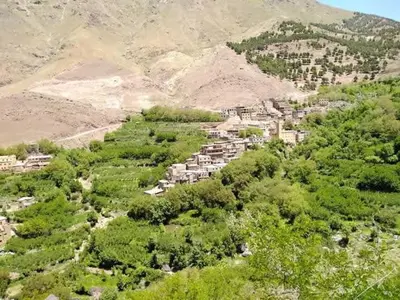 an aerial view of a village on a mountain at Dar aya comfort