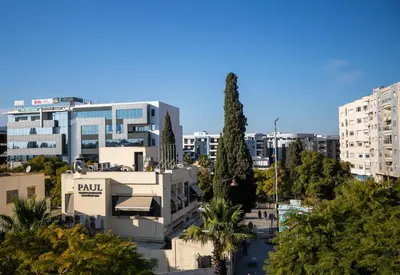 a view of a city with tall buildings at Luxury Apartment in Fes New City Prime Location in Fès