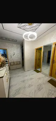 a living room with a couch and a ceiling at Shahd in Meknès