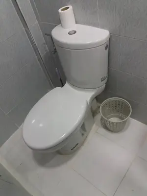 a toilet with a roll of toilet paper on top of it at La Chambre d hote in Ouarzazate