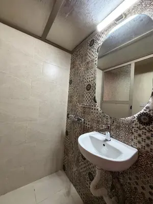 a bathroom with a sink and a mirror at Dar Al Rcif in Station Bab Ftouh