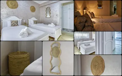 a collage of pictures of a hotel room at Sunny get away in Agadir, Balcony and View in Oulad Akkou