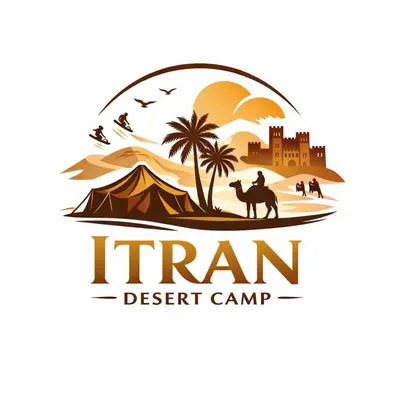a logo for a tent desert camp at Itran desert camp in Merzouga