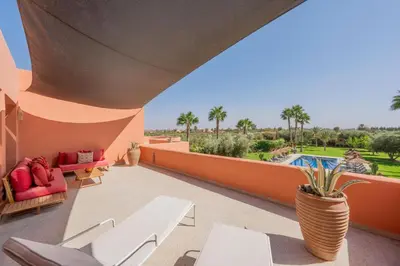 a view from the balcony of a villa at Villa Chocolat in Marrakech
