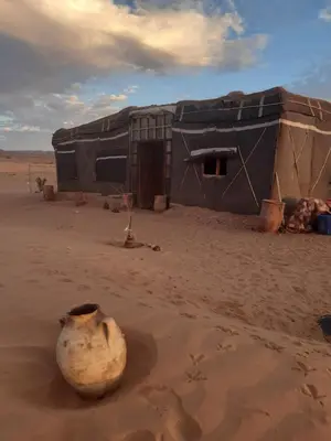 a tent in the middle of the desert at Sahara Peace in Mhamid