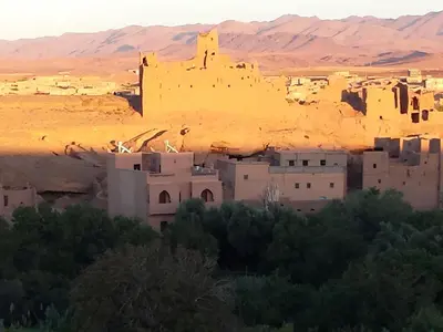 a village in the middle of the desert at Riad Tazawa in Ibrahene