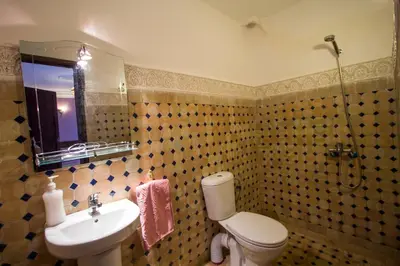 a bathroom with a toilet and a sink at Dar El Mathaf FES in Fès