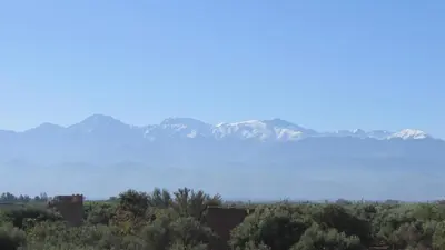 a view of the mountains in the distance at Villa La Zitoune in Aghmat