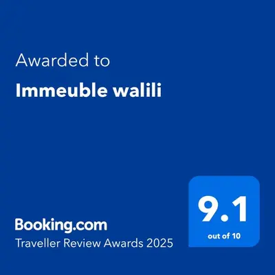 a blue text box with the words awarded to invincible walkin at Appartement de haut standing in Fès
