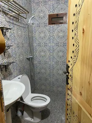 a bathroom with a toilet and a sink at Dar Marwa in Ouzoud