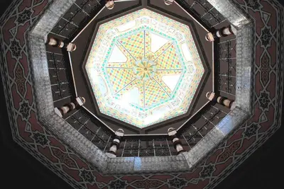 an overhead view of a room with a ceiling at Riad Mimouna De Timnay in Aguelmous