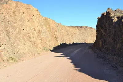 a dirt road in the middle of a mountain at GITE D'etape SIDI FLAH in Sidi Flah