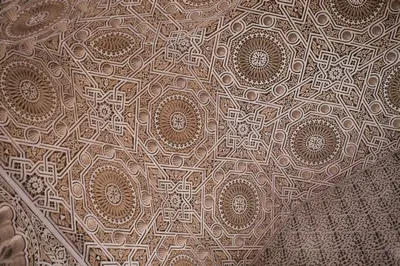 a close up of a wall with a design on it at Riad Naila & suite in Fès