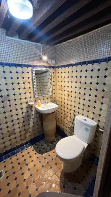 a bathroom with a toilet and a sink at Dar atlas in Fès
