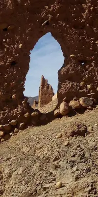a view of a rock formation in the desert at Kasbah Maktob Tamnougalt in Agdz