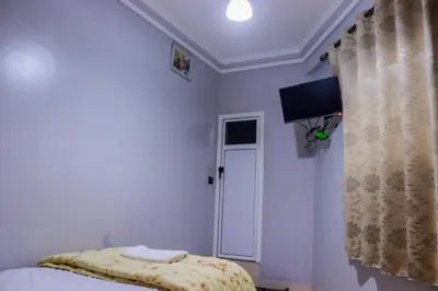 a bedroom with a bed and a tv on the wall at Hotel Palace Zaida in Zaida