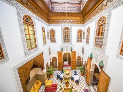 an overhead view of a large building with a room at Riad Fes Iline in Fès
