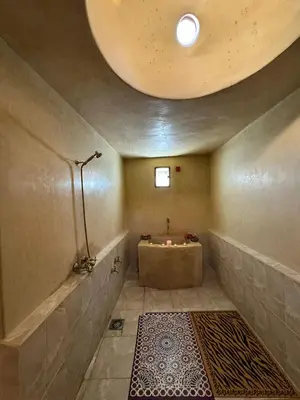 a bathroom with a sink and a bath tub at Les Jardins de Skoura in Skoura