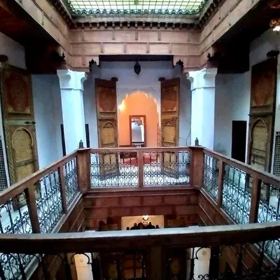 a view from the top of a balcony of a building at Dar Rbab in Fès