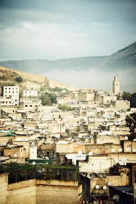 a city with a bunch of buildings at Chaq Chaq in Fès